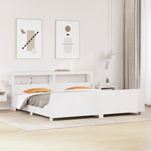 vidaXL Posteľ bez matraca biela 180x200 cm masívna borovica