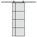 vidaXL Posuvné dvere s kovaním 76x205 cm ESG sklo a hliník