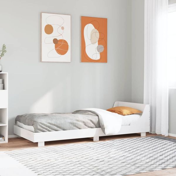 vidaXL Posteľ bez matraca biela 100x200 cm borovicový masív