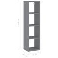 vidaXL Nástenná polica v tvare kocky, sivá 37x29,5x134,5 cm, MDF