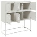 vidaXL Komoda biela 100,5x39x107 cm oceľ