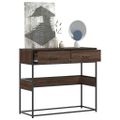 vidaXL Konzolový stolík hnedý dub 90x35x80 cm kompozitné drevo