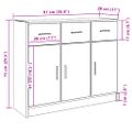 vidaXL Komoda staré drevo 91x28x75 cm kompozitné drevo