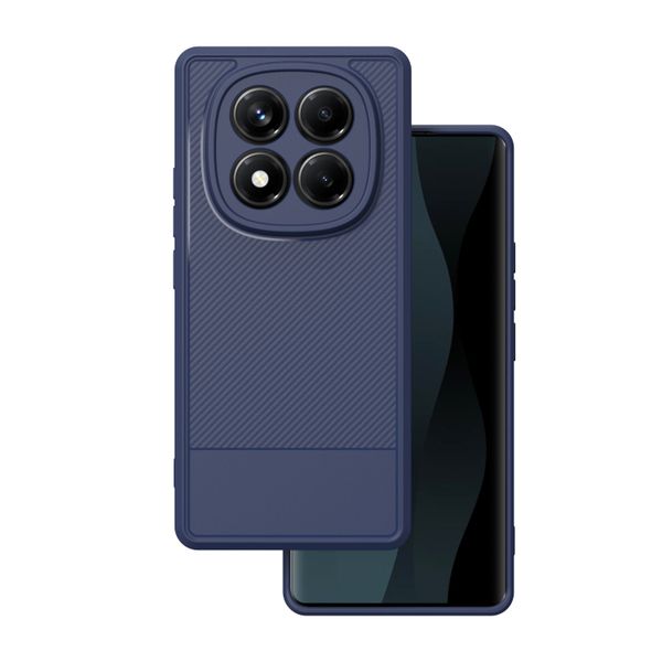 Jednoduché puzdro Carbon pre Xiaomi Redmi Note 14 Pro 5G (Global) / Note 14 Pro Plus 5G (Global) modrá