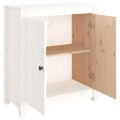 vidaXL Komoda biela 70x35x80 cm borovicový masív