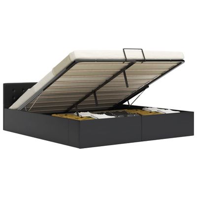 vidaXL Hydraulický posteľný rám+úložný priestor, umelá koža 160x200 cm