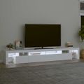vidaXL TV skrinka s LED svetlami biela 260x36,5x40 cm