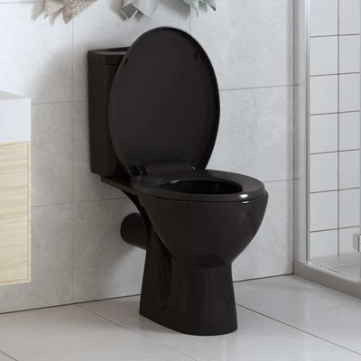 vidaXL WC sedadlo, pomalé sklápanie, rýchloupínacie, čierne