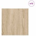 vidaXL Dekoračné panely 12 ks Sonoma dub 30 x 30 x 0,27 cm