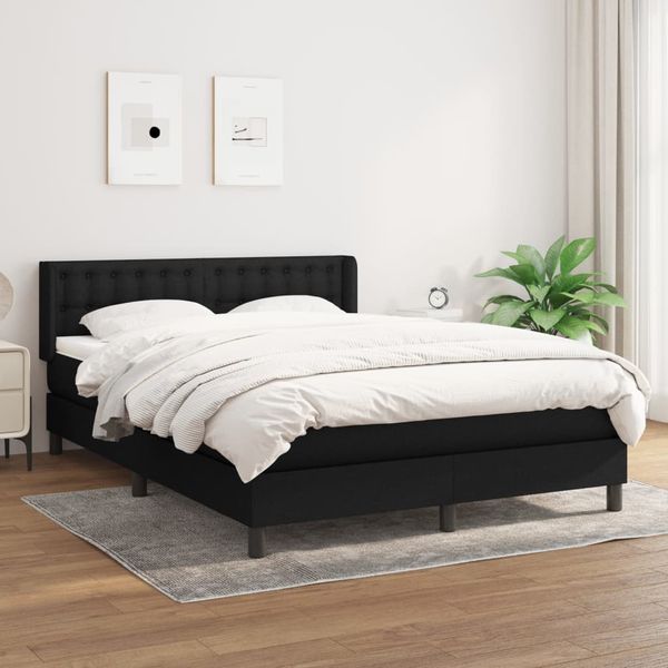 vidaXL Posteľný rám boxspring s matracom čierny 140x200 cm látka