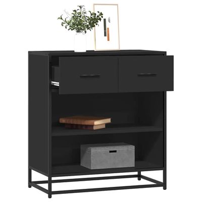 vidaXL Komoda čierna 68x35x76 cm kompozitné drevo