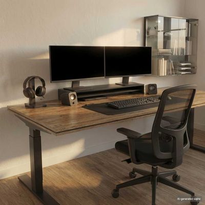 vidaXL Stojan na monitor, čierny 100x24x13 cm, kompozitné drevo