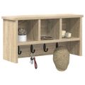vidaXL Vešiak na stenu Nástenná montáž Sonoma dub 50 x 16 x 26 cm