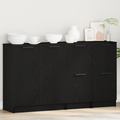 vidaXL Servírovacia skriňa 3 ks Čierny dub 120 x 30 x 70 cm