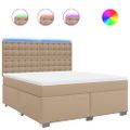 vidaXL Boxspring posteľ s matracom kapučínová 180x200 cm umelá koža