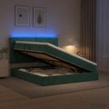 vidaXL LED úložná posteľ s matracom Tmavozelená 140 x 200 cm Zamat
