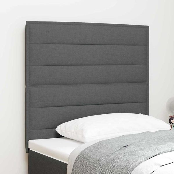 vidaXL LED hlavová doska s LED pásikmi Tmavo šedá 80 cm látka