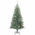 vidaXL Umelý vianočný stromček 300 LED, súprava gulí a sneh 240 cm