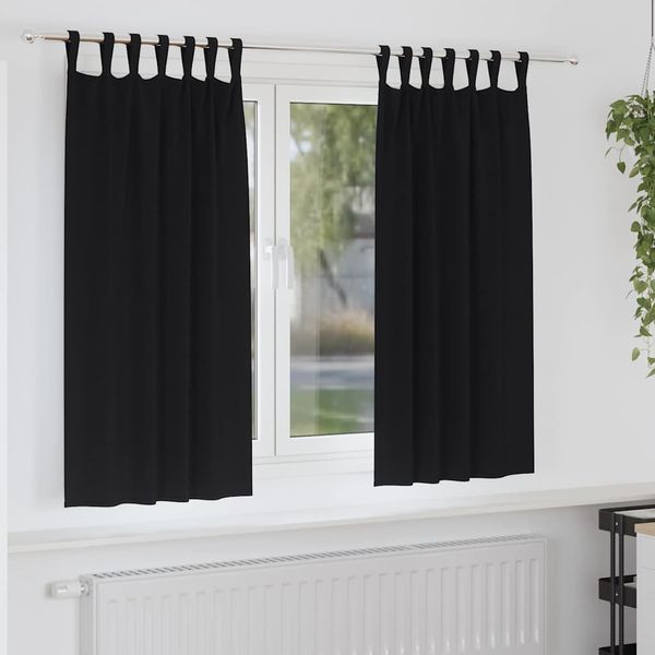 vidaXL Záclony na zatemnenie s krúžkami 2 pcs Čierna 175 x 140 cm