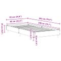 vidaXL Posteľný rám bez matraca dub artisan 90x200 cm kompozitné drevo