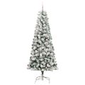 vidaXL Umelý Sklápací Vianočný Stromček 300 LED Zelená a biela 210 cm