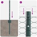 vidaXL Hexagonálny plot s stĺpom 100 x 0,4 m PVC potiahnutá oceľ