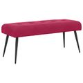 vidaXL Lavica s gombíkovým prešívaním Víno červené 110 x 40 x 46 cm