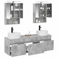vidaXL Set kabinetov do kúpeľne 5 pcs Betónovo sivá 50 x 14,5 x 70 cm