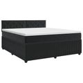 vidaXL Posteľ boxspring s matracom Čierna 140 x 190 cm Zamat