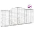 vidaXL Oblúkové gabionové koše 4 ks 300x30x120/140 cm pozink. železo