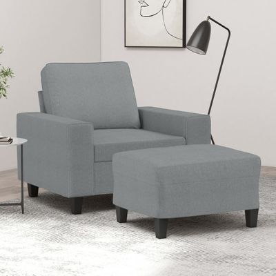 vidaXL Kreslo s podnožkou bledosivé 60 cm látkové