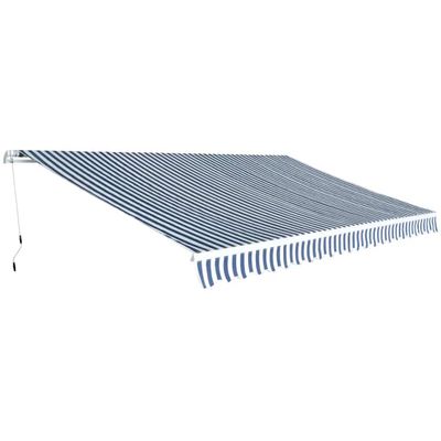 vidaXL Skladacia markíza ručne zaťahovacia 500 cm modro/biela