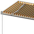 vidaXL Automaticky zaťahovacia markíza so stĺpikmi 5x3 m žlto-biela