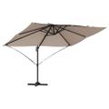 vidaXL Slnečník 351 x 250 x 260 cm Polyester a hliník Sivohnedá