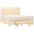 vidaXL Posteľný rám boxspring s matracom krémový 180x200 cm látka