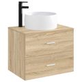 vidaXL Umývadlo s batériou a odtokom Matná čierna 38,5 x 38,5 x 16 cm