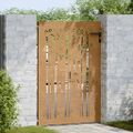 vidaXL Záhradná brána 85x150 cm, corten oceľ, bambusový dizajn