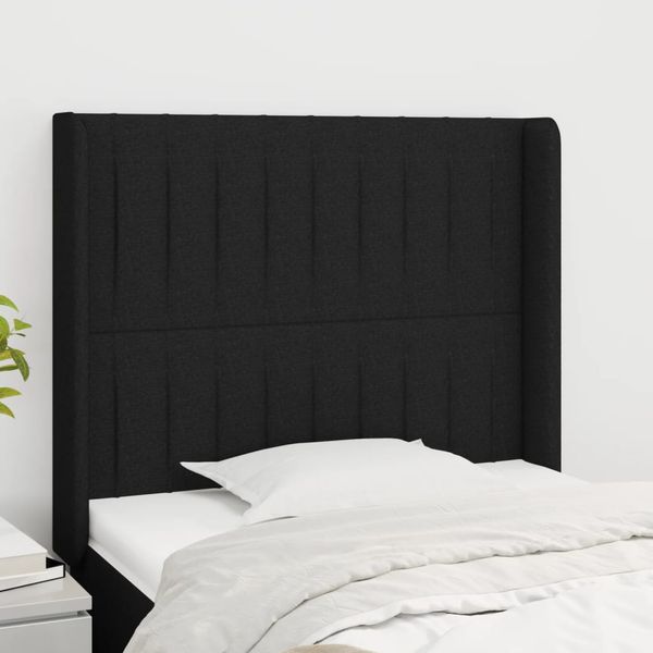vidaXL Čelo postele so záhybmi čierne 83x16x118/128 cm látka
