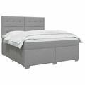 vidaXL Posteľ boxspring s matracom Svetlosivá 180 x 200 cm Látka