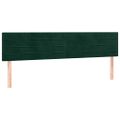vidaXL Čelo postele s LED tmavozelené 200x5x78/88 cm zamat