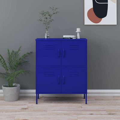 vidaXL Zásuvková skrinka námornícka modrá 80x35x101,5 cm oceľ