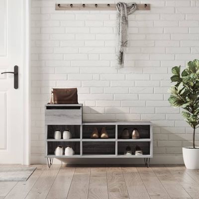 vidaXL Botník sivý dub sonoma 102x36x60 cm spracované drevo