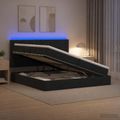 vidaXL LED úložná posteľ s matracom Čierna 200 x 200 cm Látka