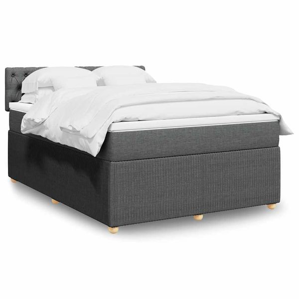 vidaXL Boxspring posteľ s matracom tmavosivá 160x200 cm látka