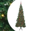 vidaXL Rohový umelý vianočný strom s 300 LED-i Zelená 180 cm PVC a kov