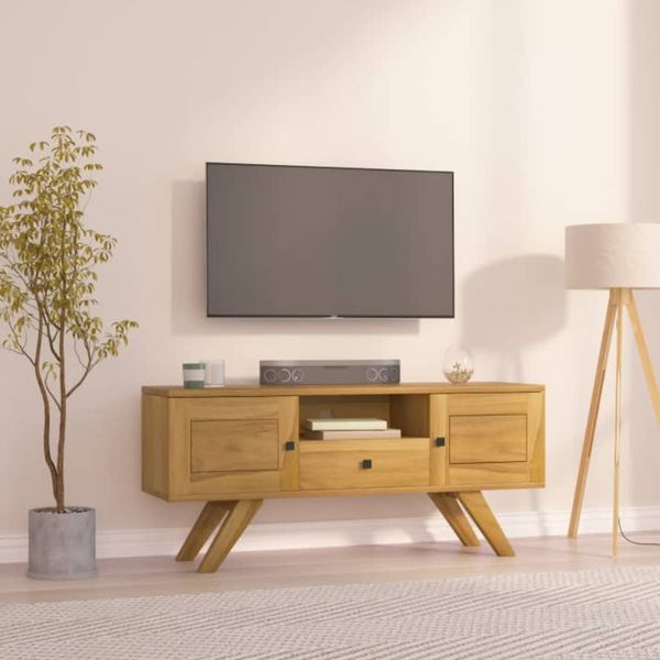vidaXL TV skrinka 110x30x50 cm tíkový masív