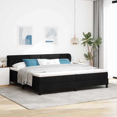 vidaXL Posteľ s pružinovým rámom s matracmi Čierna 200 x 200 cm látka