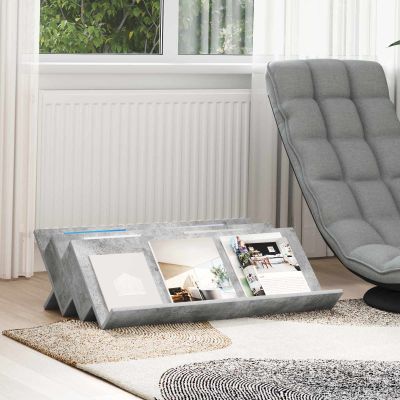 vidaXL Regál na časopisy s poličkou Betónová šedá 90 x 53 x 28,5 cm