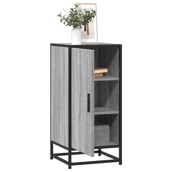 vidaXL Komoda sivá sonoma 35,5x35x76 cm kompozitné drevo a kov