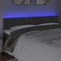 vidaXL Čelo postele s LED tmavosivé 180x5x78/88 cm zamat